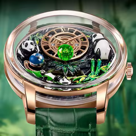 2025 PINDU New Watch Top Brand Luxury Mechanical Watch Bamboo Panda Paradise Watch Men's Waterproof 
