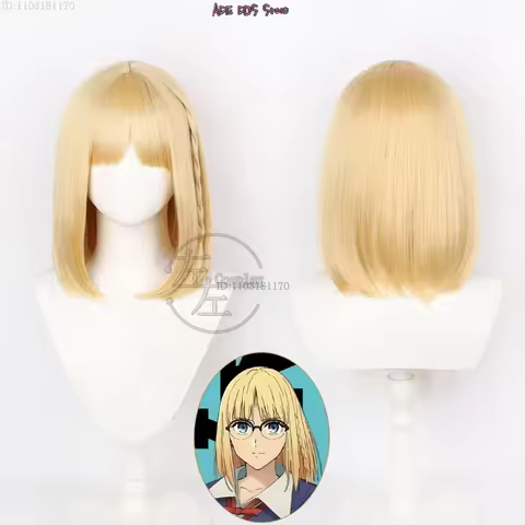 Ayaka Sajyou Fate/strange Fake Novel Anime Cosplay Wig Women Blonde 35cm Short Hair Halloween Golden
