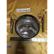 v.225 จานฉาย และหูช้าง ชุดใหญ่ พร้อมหูช้าง (ของแท้เหล็กชุบทั้งโคมไม่มีพลาสติก)รถvintageรถโบราณ A100