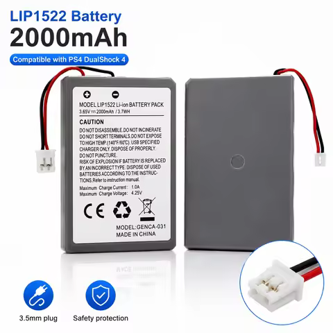 Lip1522 2000mAh Game Controller Battery PS4 Pro PS4 Model Suitable for PlayStation Slim Dualshock 4