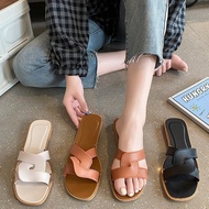 selipar perempuan selipar wanita sandal budak perempuan Women's Summer Cross Strap Soft Sole Flat Sa