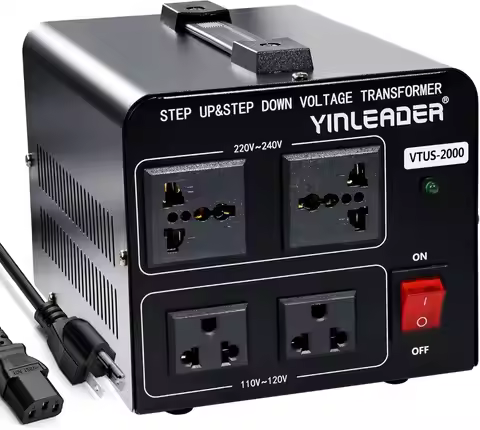 110V to 220V Voltage Converter Transformer 2000W Step Up/Down 110/120 Volt - 220/240 Volt Converter
