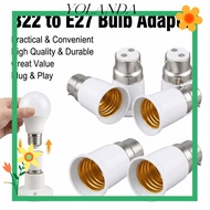 YOLAN LED Lamp Adapter, B22 To E27 Edison Screw B22 To E27 Adapter, Universal Long Lasting Anti Burn
