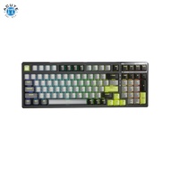 AULA F98 Transparent Gasket Gaming Mechanical Keyboard Black Grey Green