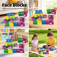 Magic Toy Building Blocks Puzzle Educational Expression Face Kids Block Changing