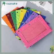 TAMAKO Storage Bag, B5 with 3 Rings Binder Pencil Pouch Pen ,  Multicolored Zippered PVC File Holder