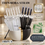 Boba Straw Individual Wrapped 21/23/27 CM [100 pcs]/Milktea Straw /Juice Straw/ Pearl Straw/ Zagu