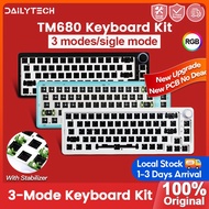 □☜✇【Ready stock】TM680 TOM680 Mechanical Keyboard DIY Kit Hotswap Wired wireless RGB Light Keyboard C