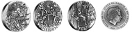 Gods of Olympus 2 oz Silver High Relief - Complete 3 Coin Set - Tuvalu - 2014