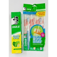 Family Package DARLIE Toothpaste 225g+Toothbrush 3pcs Medium Round Ended Bristles SET Darlie Toothpa