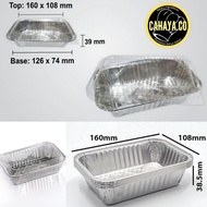 Rectangular Aluminium Foil Tray With Clear Plastic Lid [4438-P] 125pcs+-