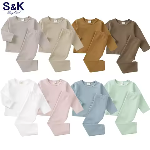 2026 Toddler Kids Pajamas Clothes Set Hight Elasticity Breathable Sleepwear Set For 9M-9T Boy Girl S