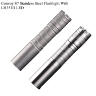 Original Convoy S7 Stonewash/Glossy Stainless Steel Flashlight With LH351D LED Camping Hiking Lamp