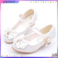 Girls Sequin High Heels Shoes Children's Butterfly Knot Princess Shoes Students Dance Shoes