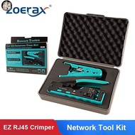 IP RJ45 Pass Through Crimp Tool Kit Ethernet Crimper Cat5 Cat5e Cat6 Cat6A Cat7 Crimping Tool Kit RJ