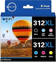 T312XL Ink Cartridges Combo Pack (6-Pack) - SFL Compatible Replacement for 312 312XL Ink Cartridge w