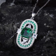 HILARY JEWELRY Emerald 925 Accessories Korean Sterling Pendant Fashion For Leher Women 純銀項鏈 Necklace Perempuan Perak Chain Silver Rantai Original N1582