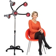 Professional 5-Head Salon Hair Steamer with 750W Infrared Heating Lamps, Adjustable Height from 47 t
