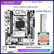 MACHINIST X99 K9 เมนบอร์ด LGA 2011-3 Xeon E5 2670 V3 โปรเซสเซอร์ CPU และ 16GB DDR4 ECC RAM ชุด TPM2.