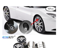 Nắp van logo Toyota mâm lốp bánh xe hơi ô tô chụp vòi hợp kim loại bảo vệ cho Vios Innova Fortuner