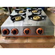 Genuine Yili 4-burner square gas stove - Industrial design, strong fire, durable, gas saving, suitab