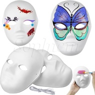 Full Face White Masks Paper Halloween Christmas Cosplay DIY Hand-Painted Mask Party Masks Props Dress Up Masks Face Paintable Couple Animal Half Facemasks Masquerade Cosplay Party