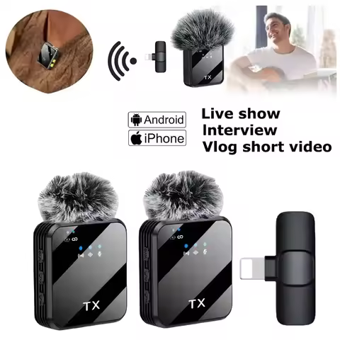 Wireless Lavalier Mic F11 2-in-1 Noise Reduction Microphone for Live Stream Short Video Vlog for Sma