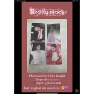JHOPE PHOTOCARD JHOPE/ HOBBY/ SET HYBE INSIGHT MERCH BTS