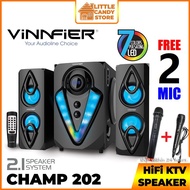 Vinnfier Champ 202 BTRM 2.1 Multimedia Karaoke System Bluetooth Speaker Bass Karaoke Mic Wireless Bluetooth Speaker KTV