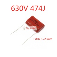 5pcs 630V474J 0.47UF 470NF Pitch P=20mm CBB22 metallized film capacitor 630V 474J capacitor