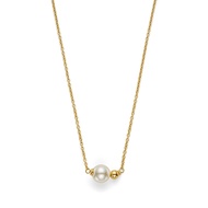 Olivia Burton MODERN PEARL Women's Bracelet IONIC PLATED THIN GOLD STEEL & CREAM PEARLS Strap -  Dia