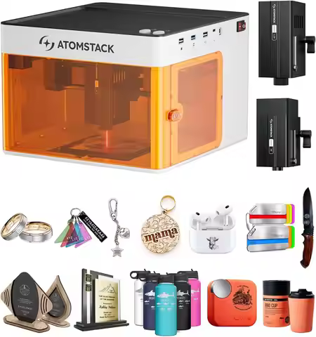 ATOMSTACK P1 Dual Laser Engraver, 5W Diode, 1.2W Infrared Laser, Laser Cutter, Enclosed Laser Engrav