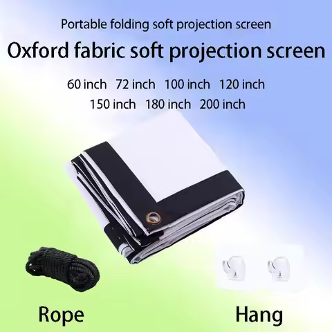Thinyou Oxford Fabric Projection Screen Soft and Foldable 60 72 84 100 120 150 180 200 inch 16:9 Out
