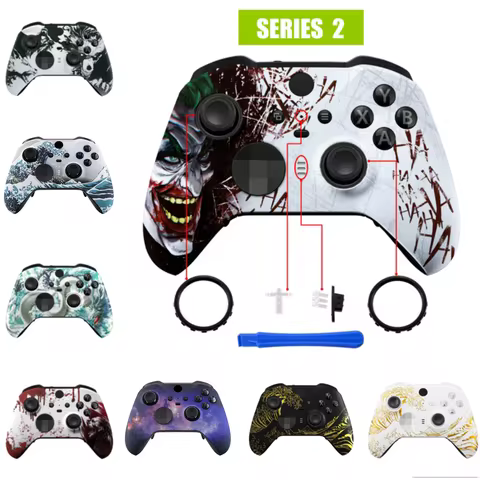 eXtremeRate Patterned Faceplate Front Housing Shell Replacement Kit for Xbox One Elite Series 2 Cont