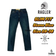Ragler Men Slim Fit Stretch Jeans Stone Blue Denim Long Pants Elastic Comfortable Casual Size 28-38 