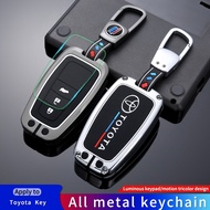 Zinc Alloy Car Smart Key Cover Protective Case Holder For Toyota Camry CHR Prius Corolla RAV4 Prado 2017 2018 Car Accessories