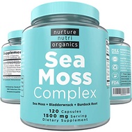 Nurture Nutri Organic Sea Moss Complex - 120 Irish Sea Moss Capsules | Sea Moss Organic | Irish Sea 