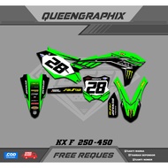 DECAL KX F 250-450, GTX KX F 250-450 CAN CUSTOMIZE NAME, NUMBER, SPONSOR, COLOR (3)