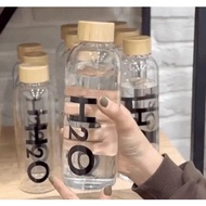 Luxury high-quality H2O glass water bottle, capacity 500/700/1000ml