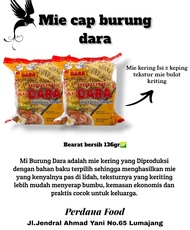 Mie Burung Dara 136 gr Mie Kering Bulat Merah MIE KUNING / MIE TELOR MIE PANGSIT / MIE KUNING / MIE 