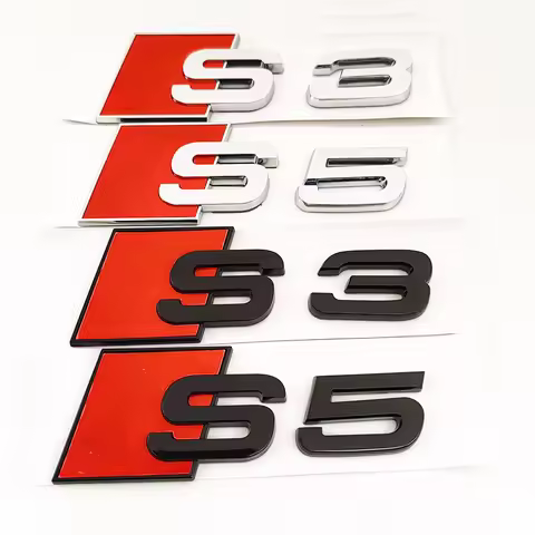 3D ABS Chrome Black Logo S3 S4 S5 S6 S7 S8 Emblem Car Trunk Badge Sticker For Audi 8Y 8P 8V B6 B8 B9