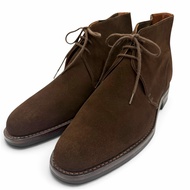 สภาพดีเยี่ยม▼Crockett&Jones รองเท้าบูท CHUKKA หนังกลับแบบผูกเชือก สีน้ำตาลเข้ม ไซส์ 6.5 ผลิตในอังกฤษ