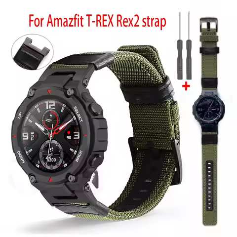 Nylon Canvas Strap For Huami Amazfit T-Rex Smart Watch Band Sports Bracelet For Xiaomi Amazfit T-Rex