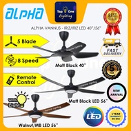 Alpha Vannus IRIZ / Alpha Cosa EX9 LED Ceiling Fan 56" 40" DC Motor 5 blade with remote kipas angin 