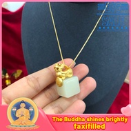 ACPT- feng shui pixiu mantra ring seiko Original Design White Jade Feng Shui Pixiu Pendant 24K Men a