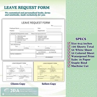 100 Sheet Leave Request Form Pad – Employee Leave Application Tracker