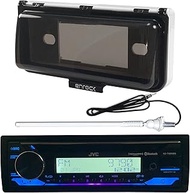 Kenwood Marine Digital Media Bluetooth Receiver Bundle Combo with Enrock Marine Single Din Radio Dash Protector (White), Enrock AM/FM Antenna (White)