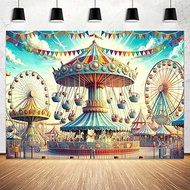 7X5ft Carnival Circus Theme Party Photo Backdrop Vintage Circus Tent Backdrops Party Decortion Carou