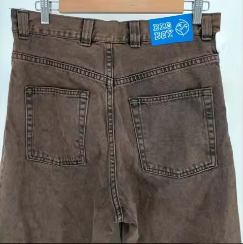 Polar Skateboarding BigBig Brown Jeans Y2K Pants Streetwear Embroidery Baggy Jeans Mens Womens High