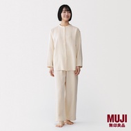 MUJI Ladies Side Seamless Cheezecloth Gauze L/Slv Pajamas